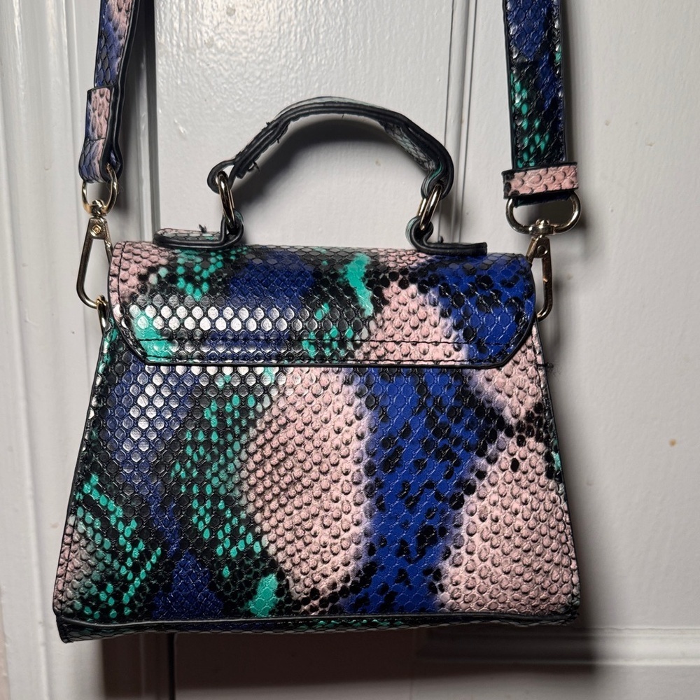 Stylish Multicolor Snake Print Mini Handbag - Picture 5 of 11